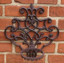 2x Blumentopfhalter Topfhalter Gusseisen Wandhalterung Gartendeko II. Wahl