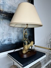Lampe Tischlampe Tischleuchte Buddha Bronze