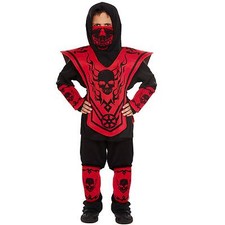 Jungen Samurai Kämpfer Kostüm Ninja rot Auswahl 4-12 Jahre