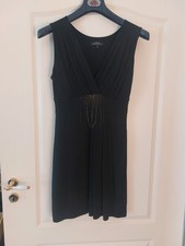 Ana Alcazar elegantes,bequemes,schwarzes Kleid Gr.42 mit Perlen-u.Kettenschmuck