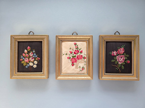 Vintage stickbilder blumen - 3x,