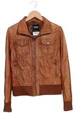 Gipsy Jacke Damen Anorak Jacket Kurzmantel Gr. L Leder Baumwolle Braun #iqmygv0