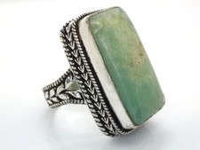 GOLDJUNGE69 GW CHRYSOPRAS *GRÜN* EDELSTEIN VINTAGE RING (18,1) SILBER-RING HANDM