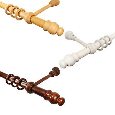 Gardinenstangen, Vorhangstange 28 mm Holz Nußbaum Kirsch Grau Eiche Kiefer Weiß