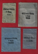 Konvolut Verleihungstüten f. Orden- Auszeichnungen WW2 EK2 / KVK / KVM 1939