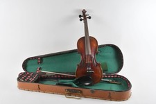 C25L16- Alte Geige mit Zubehör ua Bogen in Koffer 