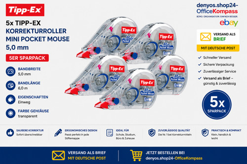 Tipp korrekturroller - 5x, tipp-ex