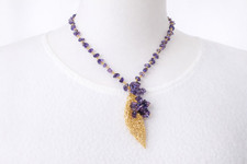 Lila amethyst halskette mit - lila,