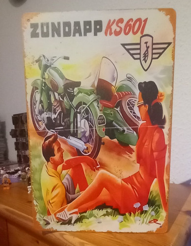 Blechschild alte zündapp - blechschild,