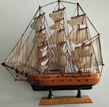 Deko Modell Segelschiff May Flower,  Holz, Stoff, 3 Master, Standfuss