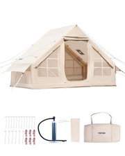 Aufblasbares Zelt für Camping 3-5 Personen Glamping Zelt mit Pumpe 3x2x2m