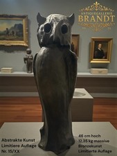 Limitierte Bronze-Eule Nr. 15 – 46 cm / 12,3 kg – Abstrakte Kunst 