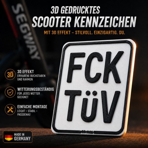 Scooter kennzeichen fck - 3d,