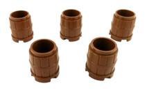 5 x LEGO® 2489 City,Piraten,Ritter,Fass, Tonnen in  braun