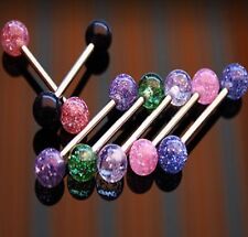 7er Set Zungen Piercing UV Glitter Ball HBL2-1416-X