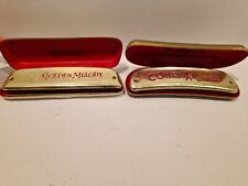 D1-AA 2x M. HOHNER GOLDEN MELODY COMET MUNDHARMONIKA MUSIKINSTRUMENT