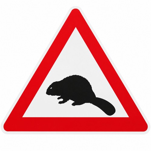 Verkehrsschild achtung biber - verkehrsschild,