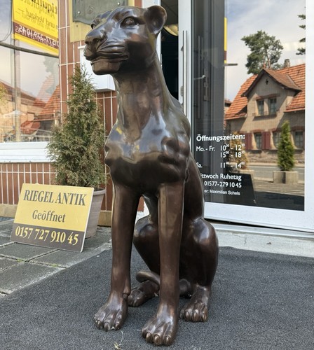 Bronze panther skulptur - bronze,