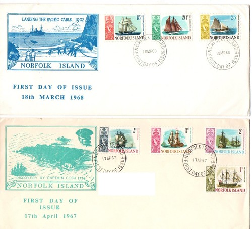 Norfolk island fdc 1967 1968 - norfolk,
