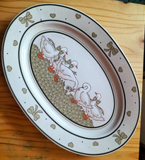 Pfalzkeramik Gänseglück Servierplatte sehr gut Platte 29 x 20 cm handdekoriert