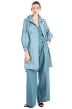 Max Mara Intrend Damen Taft- Regenmantel Hellblau  Gr De 38 It 42 NP 446,0