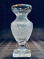 Große Vintage Kristallglas-Vase mit 925er Sterling-Silberrand