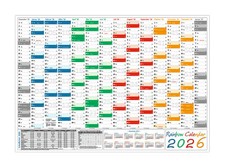 Rainbow Wandkalender DIN A0 2026 gerollt Wandplaner inkl. Ferien & Feiertage