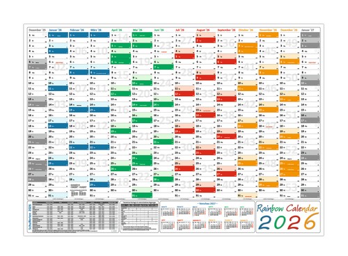 Rainbow wandkalender din - rainbow, a0