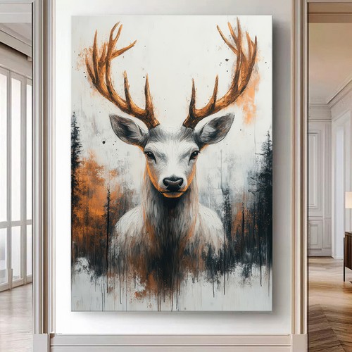 Leinwand bild hirsch - hirsch, tiere