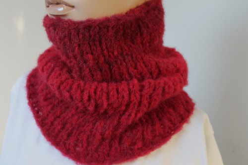 Alpaka strickschal rot - alpaka-strickschal,