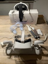 Meta Quest 2 VR Brille 128GB Zubehör Elite Strap, Zyber Ladestation und Sticks