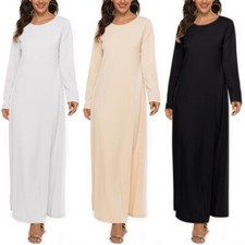 DE Rundhalsausschnitt Islamisches arabisches Kleid elegant partykleid Langarm