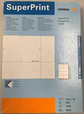 Herma Super Print Etiketten 105 x 74 mm 1600 St. weiß (Nr 287)