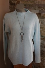 Cecil Strickpullover/Pullover Gr. L/XL 40/42/44 türkisblau/mint weiß Rippoptik