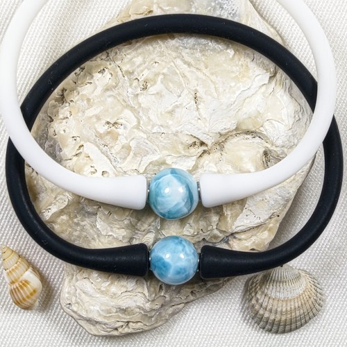 Elegantes larimar armband 10mm - armband,