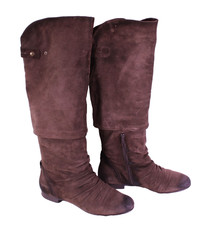 Mark Adam Damen Stiefel Boots Leder Suede braun Gr. 40 Slouch flach Boho SH1037