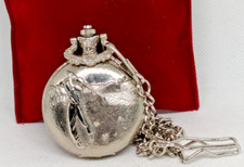 PICADOR silberfarbene Golf-Themen Full Hunter Quarz Taschenuhr - sehr guter Zustand & funktioniert