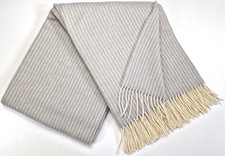 Merinowolldecke Wolldecke Merinowolle-Kaschmir Mix 140x200cm Grau-Weiß