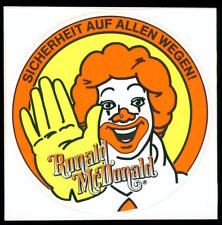 Werbe Aufkleber - Ronald McDonald - McDonalds - 10x10cm - Vintage 80er