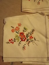 12 Servietten Stoffservietten Baumwolle Blumenmuster 1970er