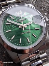 ? SEIKO 5, Sports, Grün Palm Motiv Zifferblatt, NH35, Präsidentarmband