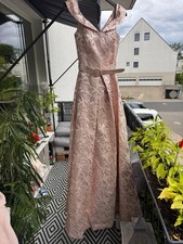 Rosa Gold Ballkleid Abendkleid aus Jacquardstoff Gr. 36/38 *Neu* ohne Etikette