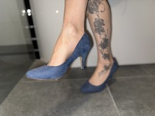 Pumps - 👠 Samt Blau Gr.39 