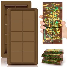 2 Stück Schokoladenform Tief, Schokoladenform Silikon, Schokoladenform BPA-frei,