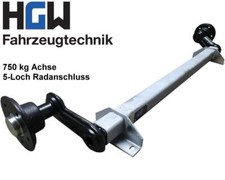 750 kg Achse für Anhänger - AM: 1000 mm - AS: 5*112 - ungebremste Anhängerachse