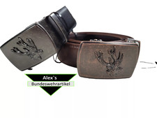 Herren Gürtel Hirsch Jagd Tracht Ledergürtel Automtikschnalle bis 130cm Neu 221
