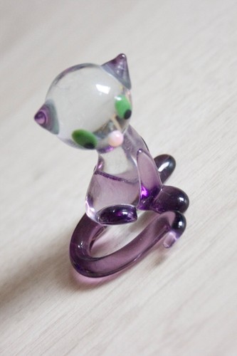 Glasfigur katze neuwertig - katze, 3,