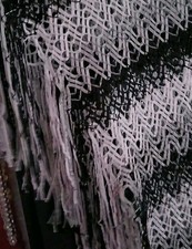 Strandkleid Überwurf Urlaub Strand Fransen Schwarz Silber Poncho Kleid Tunika 