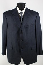 Brioni blau-schwarzes Tweed-Sakko Gr.27/XL Wolle Kaschmir Top Zustand