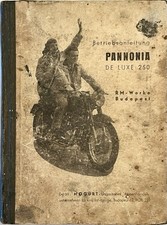 Original Betriebsanleitung für Motorrad PANNONIA De Luxe 250 RM Werke Budapest ￼